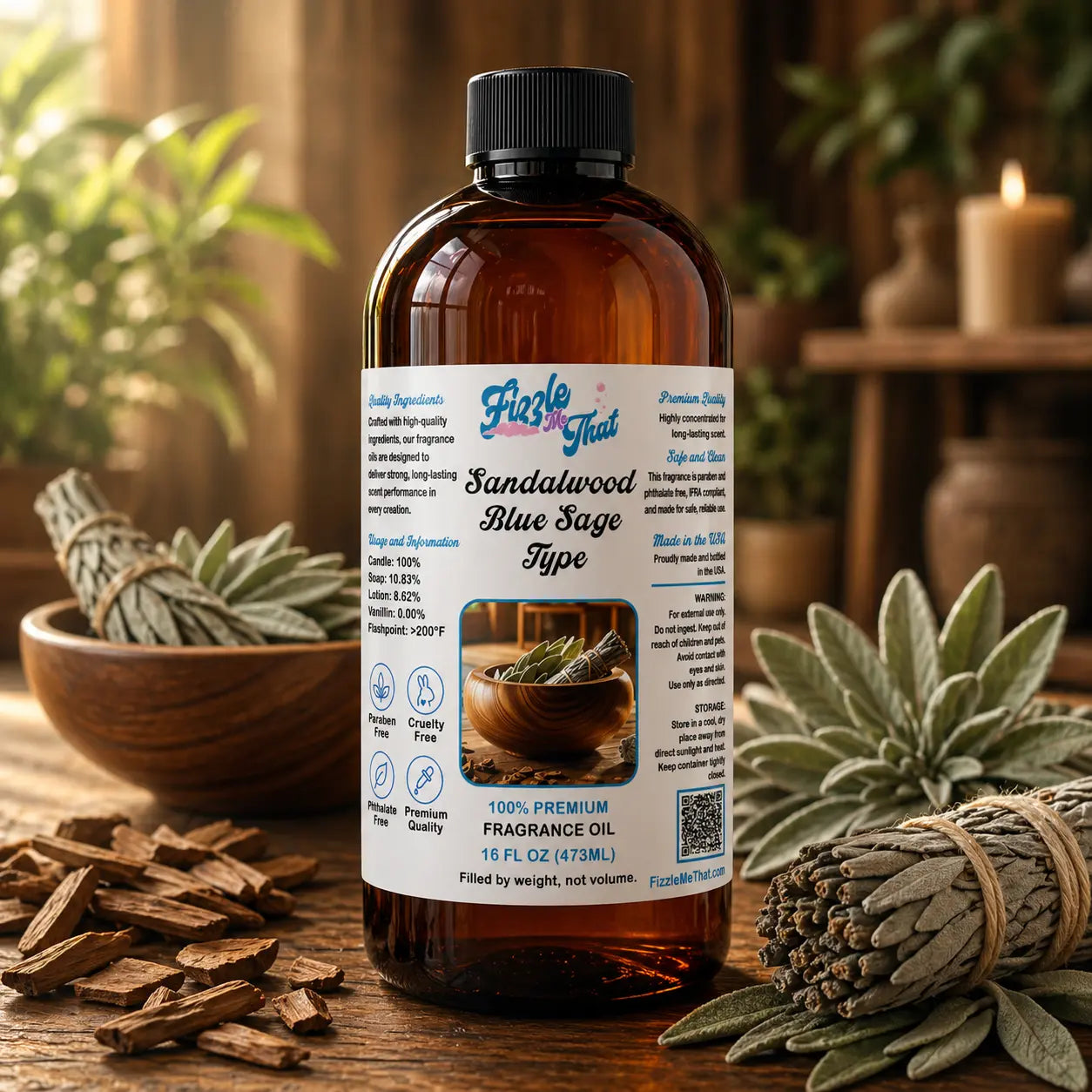 Sandalwood and Blue Sage by BBW® Type Fragrance Oil Fizzle Me That