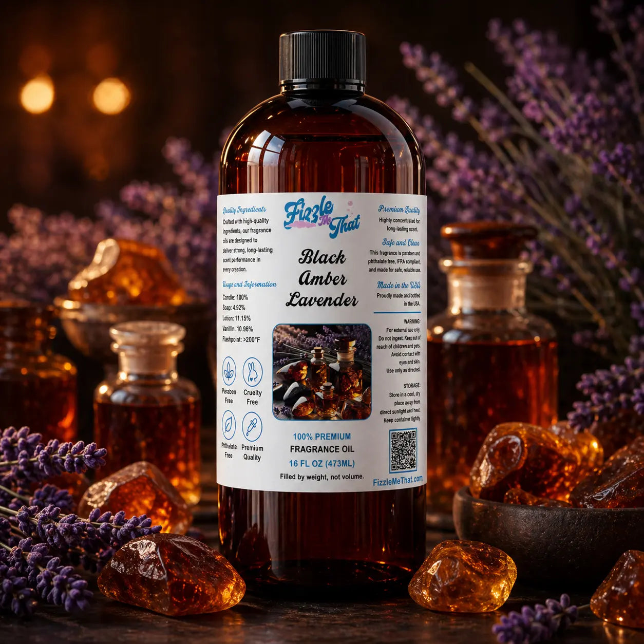 Black Amber Lavender Fragrance Oil Fizzle Me That