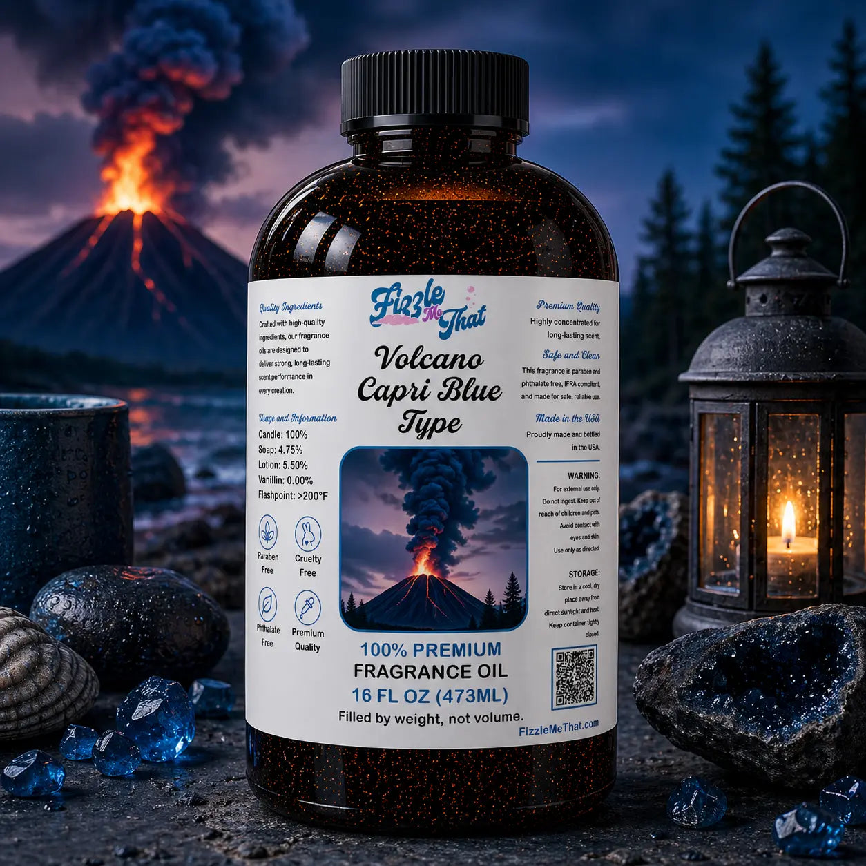 Volcano Capri Blue Type Fragrance Oil Fizzle Me That