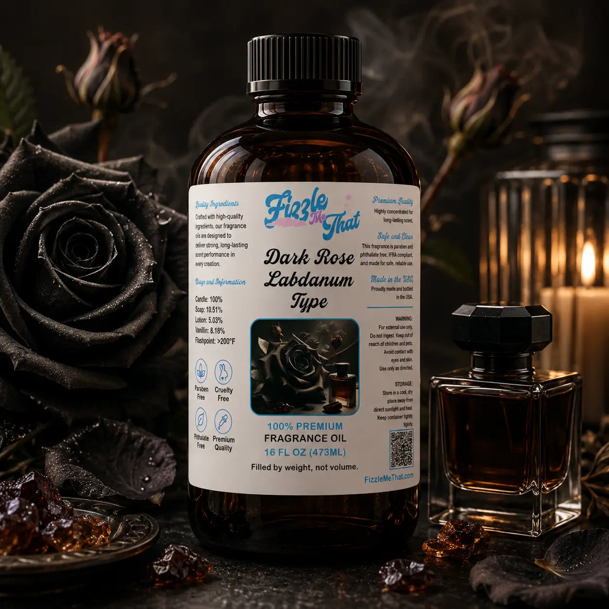 Dark Rose and Labdanum Type Fragrance Oil Fizzle Me That