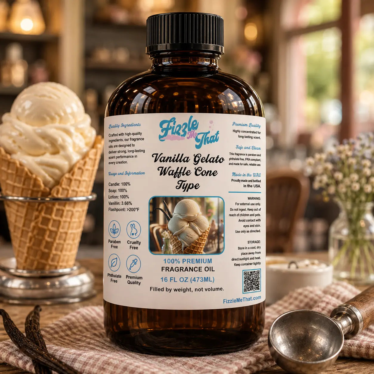 Vanilla Gelato and Waffle Cone Type Fragrance Oil Fizzle Me That