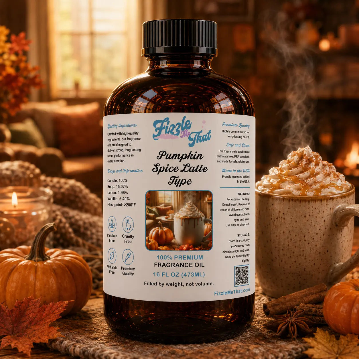 Pumpkin Spice Latte by BBW® Type Fragrance Oil Fizzle Me That